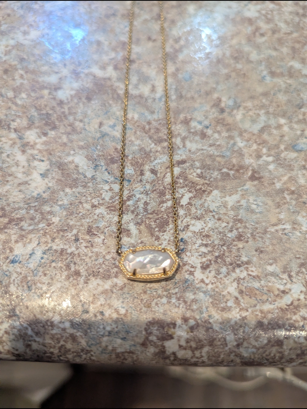 Gold-Tone Mother-of-Pearl Pendant Necklace - Women Jewelry
